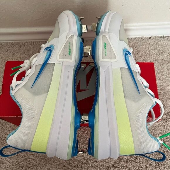 Nike Force Trout 9 Pro Baseball Cleats White Blue - Picture 7 of 11